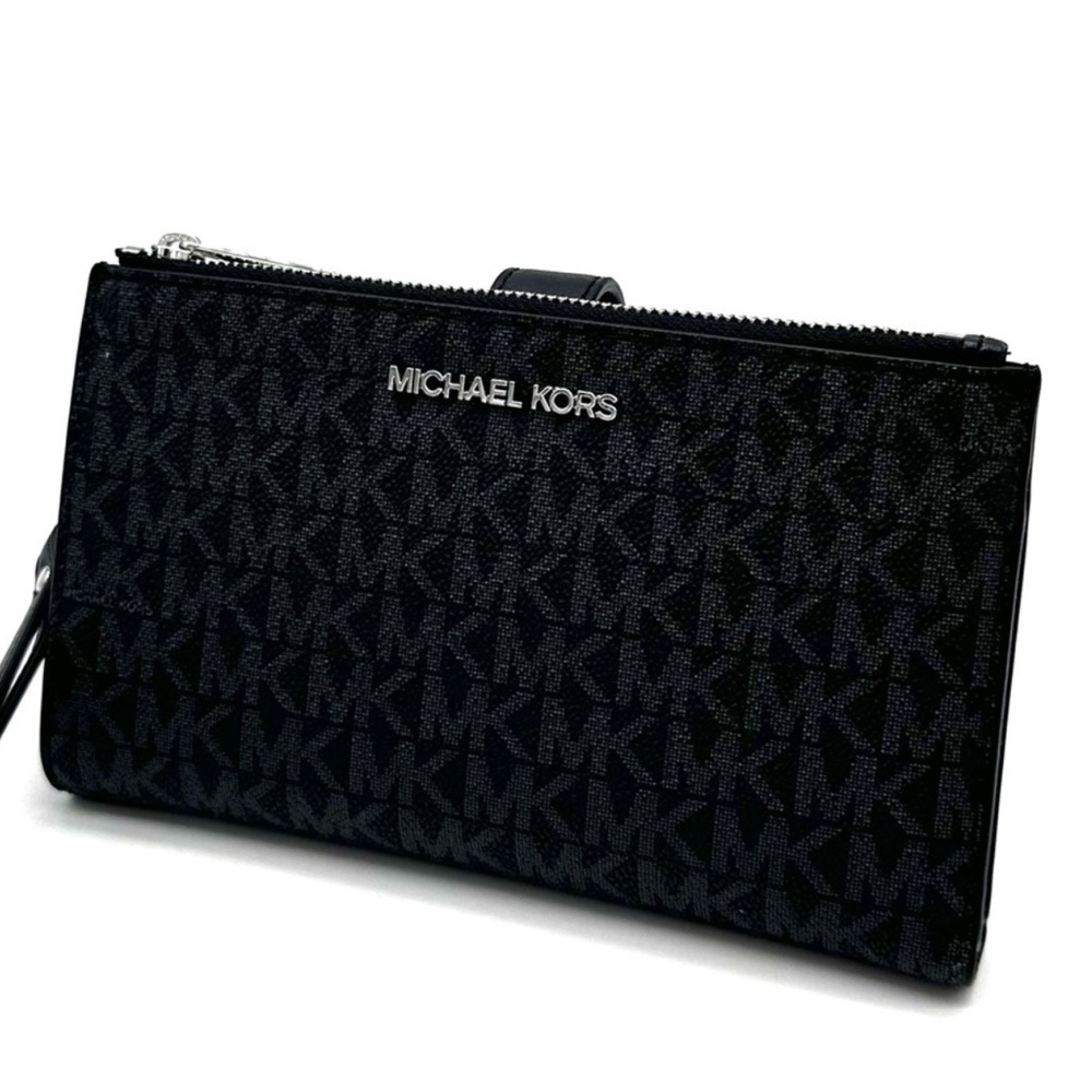 Michael Kors Large Double Zip Wallet Wristlet Black - Picture 3 of 9